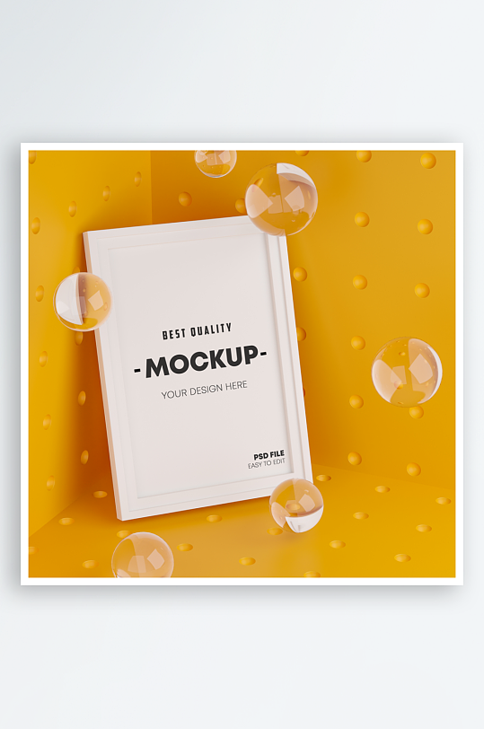 证书边框照片相框样机-众图网