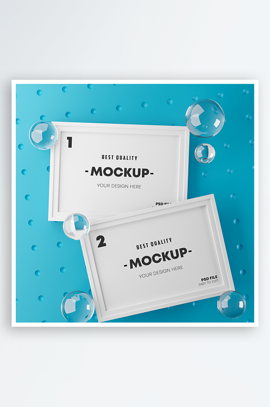 证书边框照片相框样机-众图网