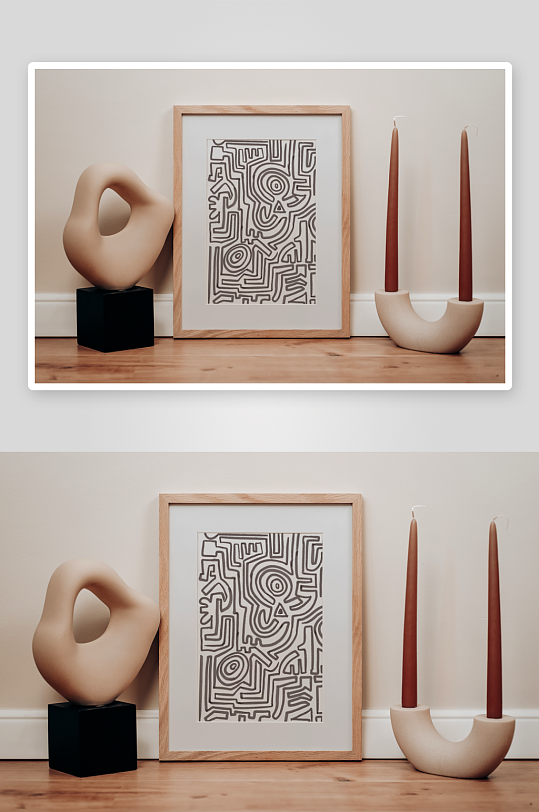 证书边框照片相框样机-众图网