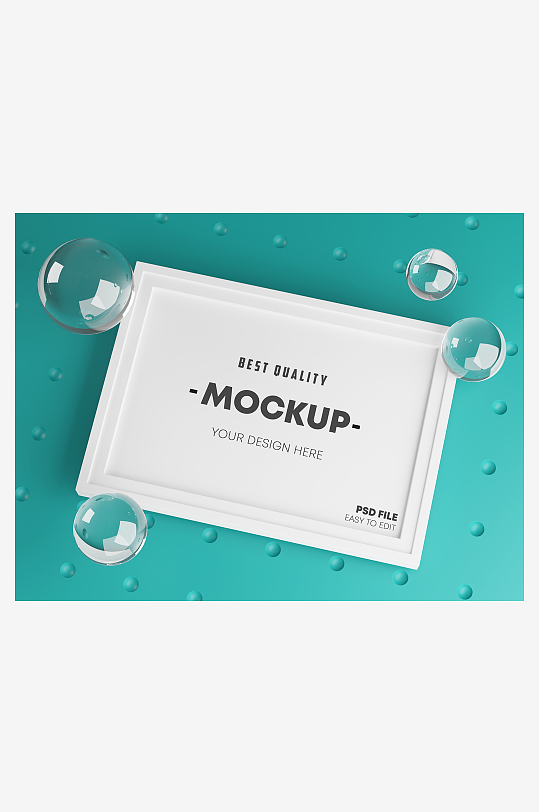 证书边框照片相框样机-众图网