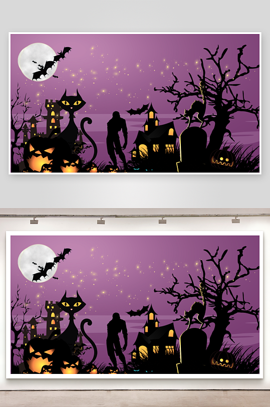 万圣节宣传展板设计模板-众图网