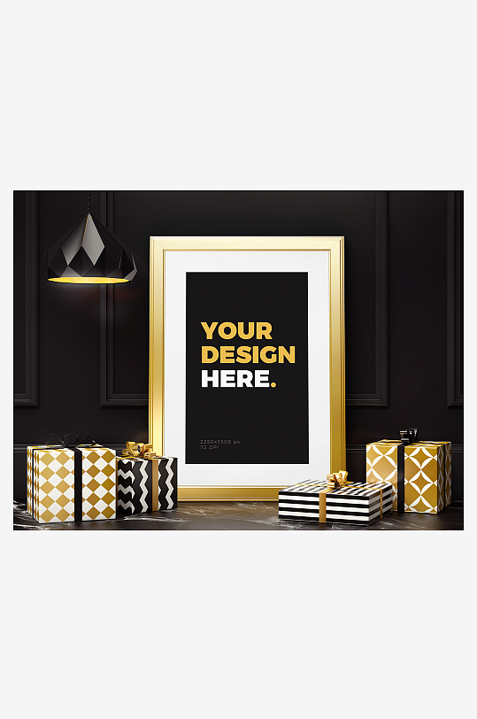 证书边框照片相框样机-众图网