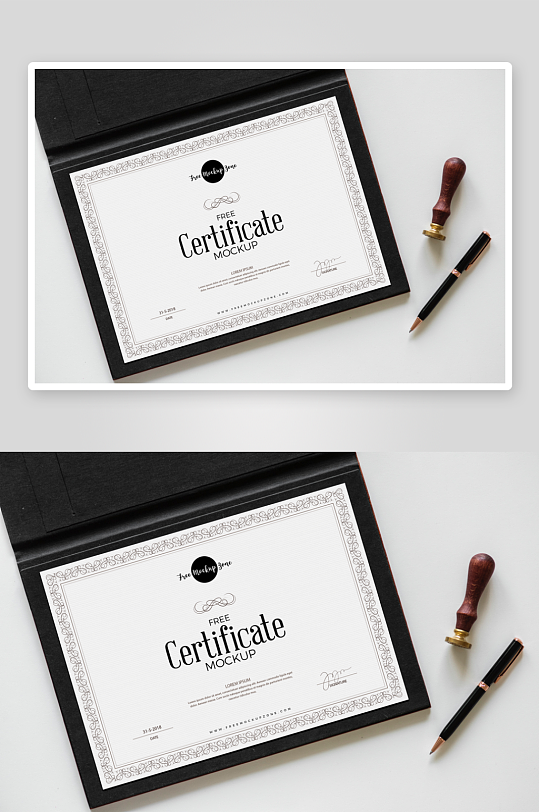 证书边框样机素材-众图网