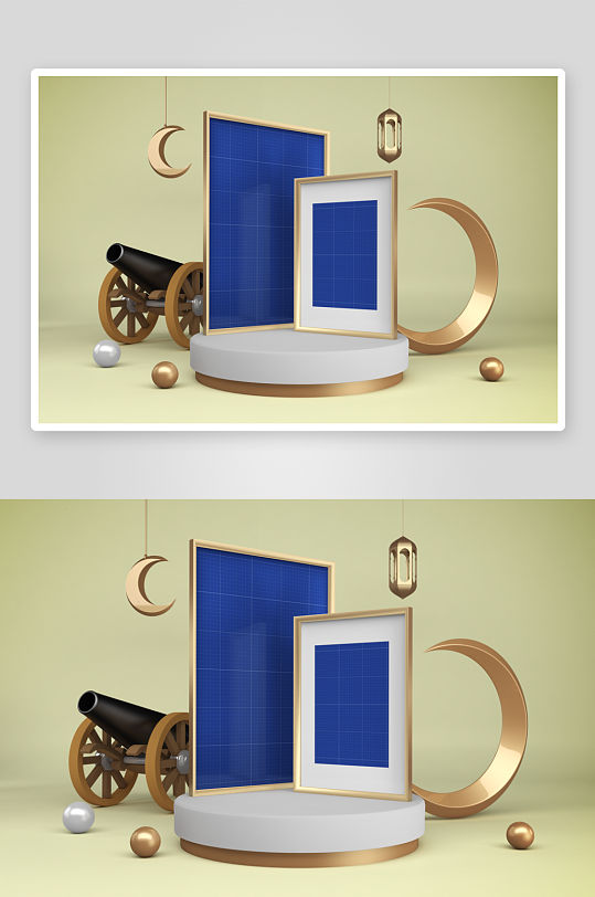 证书边框照片相框样机-众图网