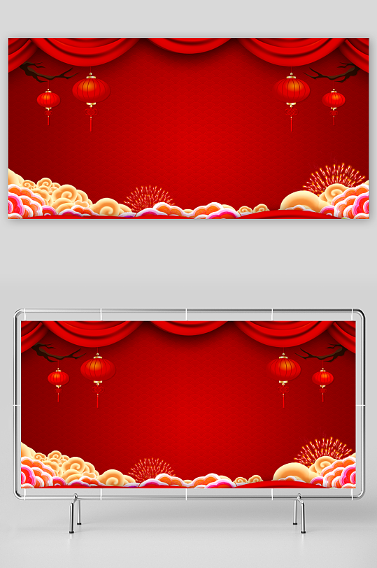 新年幕布喜庆背景-众图网