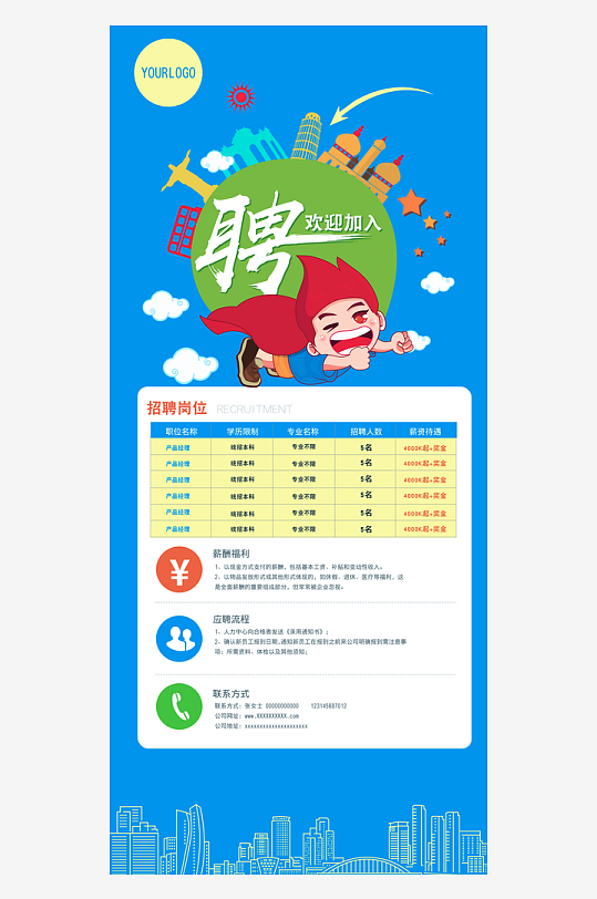 企业招聘展架模板素材-众图网