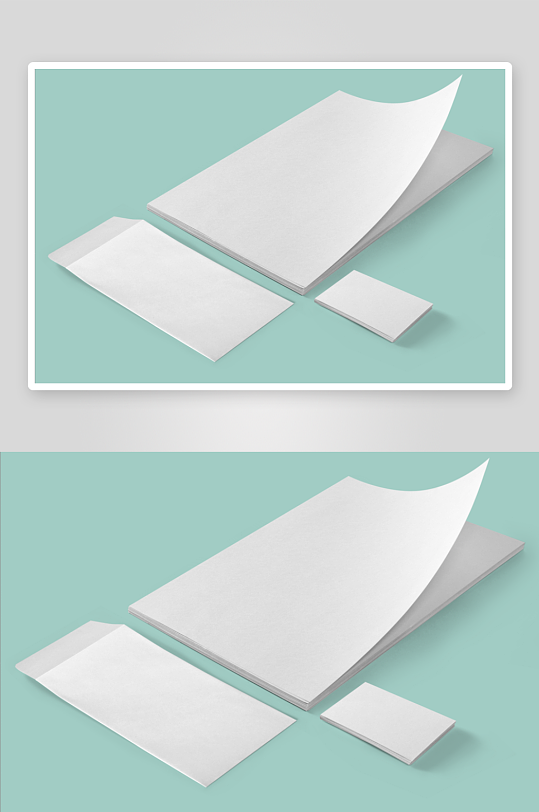 办公A4纸张样机模板-众图网