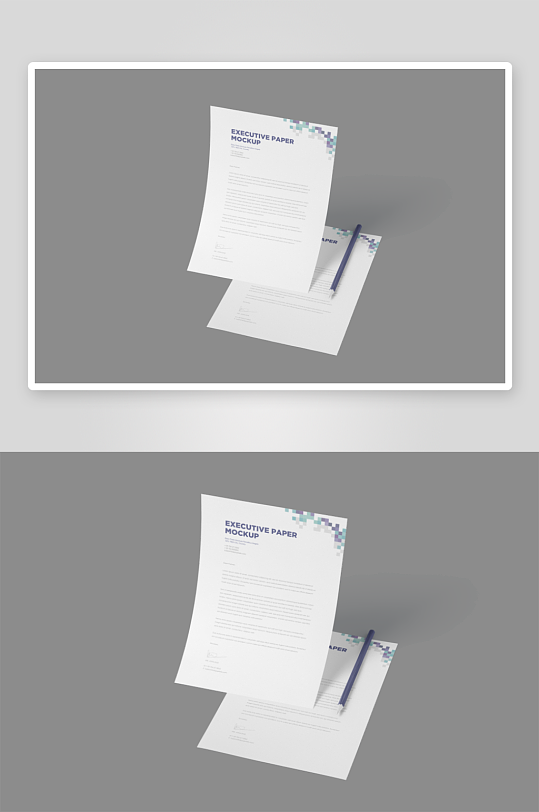 办公A4纸张样机模板-众图网
