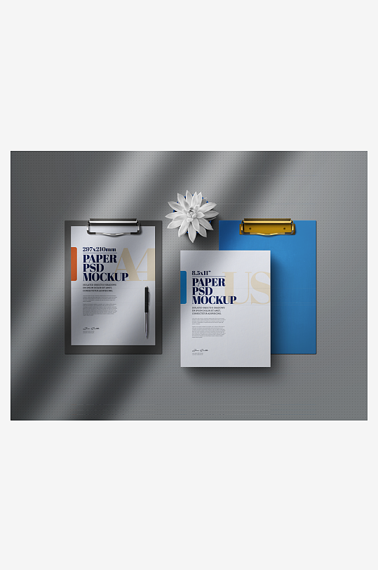 办公A4纸张样机模板-众图网