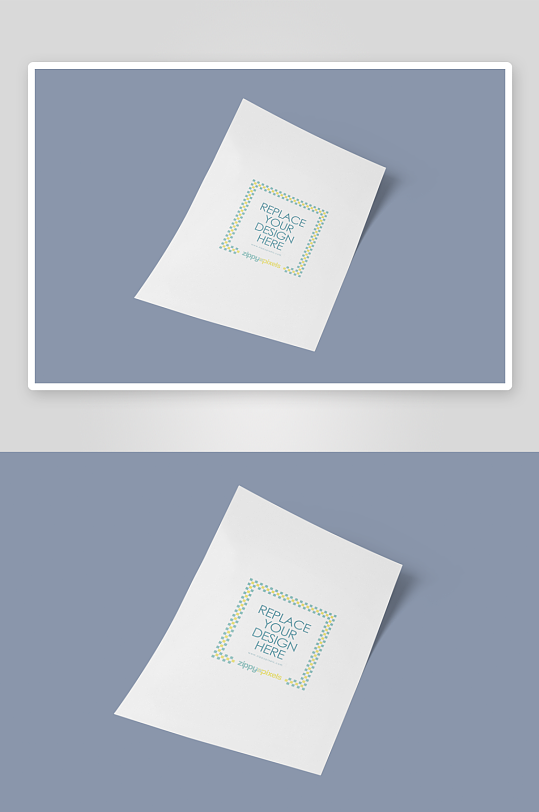 办公A4纸张样机模板-众图网