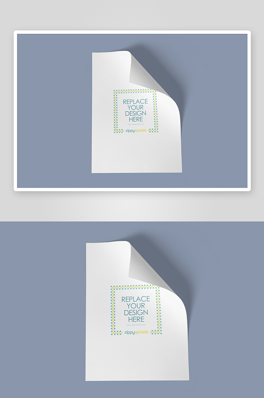 办公A4纸张样机模板素材-众图网