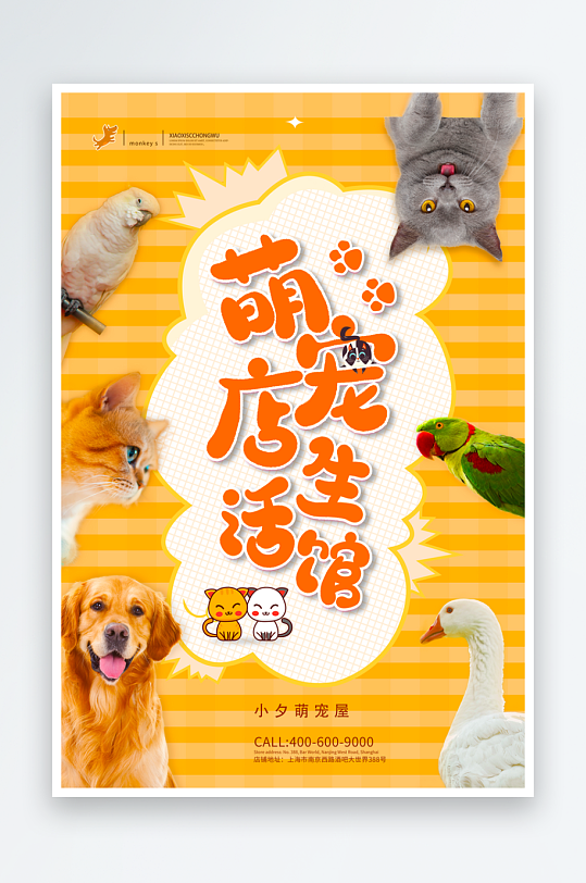 宠物宣传海报设计模板-众图网