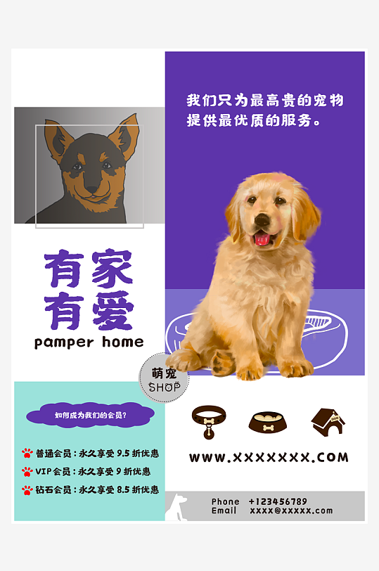宠物海报设计模板素材-众图网
