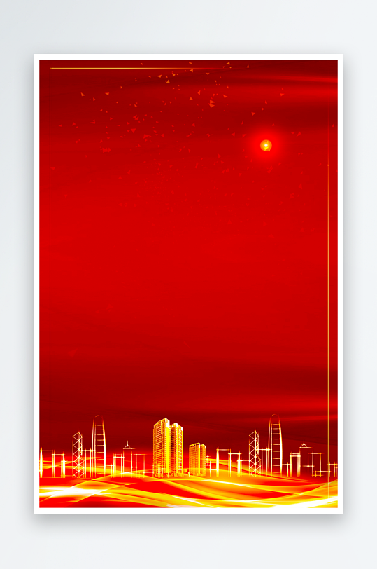 红色喜庆背景模版素材-众图网