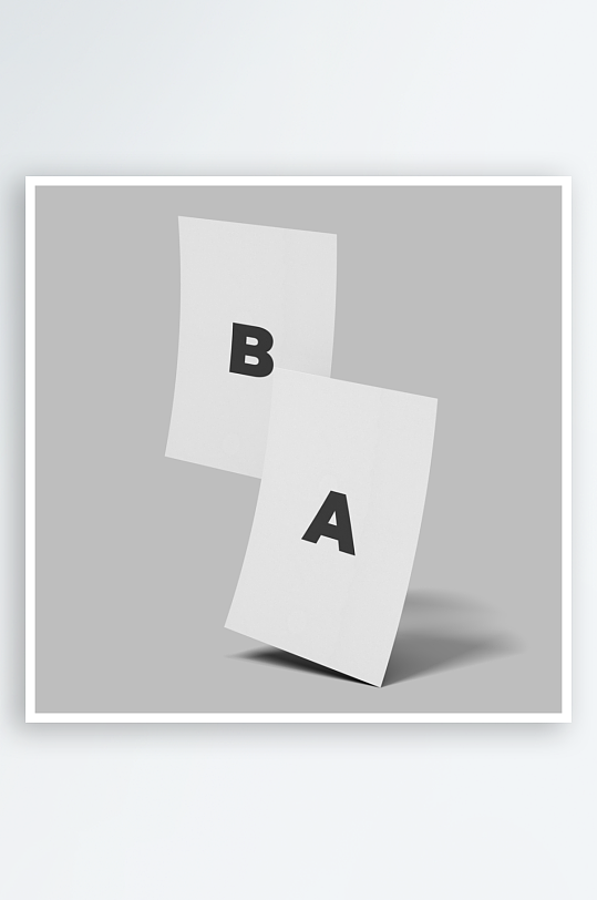 办公A4纸张样机模板-众图网