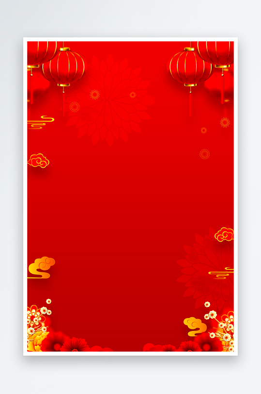 红色喜庆海报背景模版-众图网