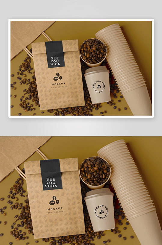 咖啡杯子样机模板-众图网