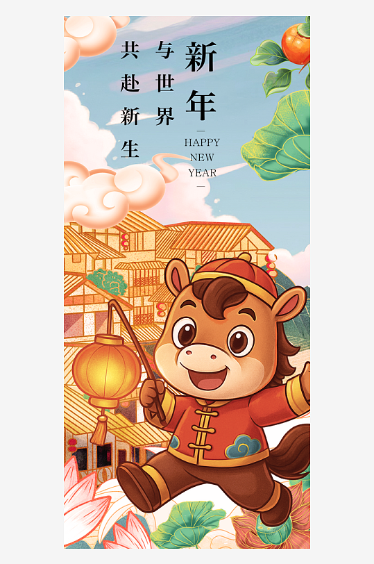 马年春节海报广告-众图网