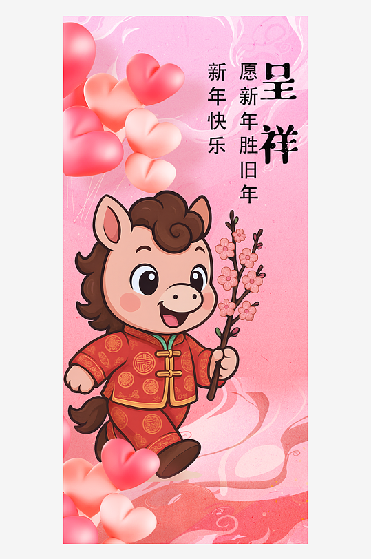 马年春节海报广告设计-众图网