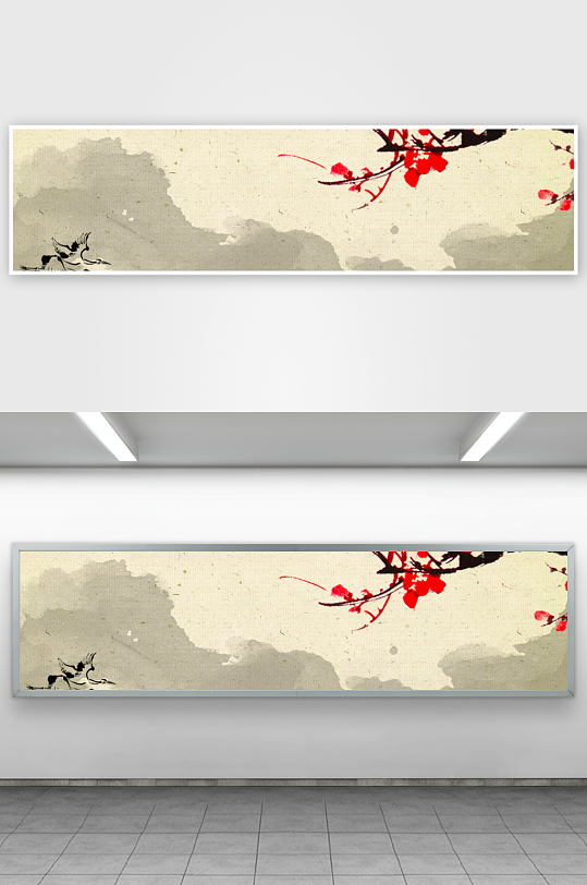 中国风水墨风景背景素材-众图网