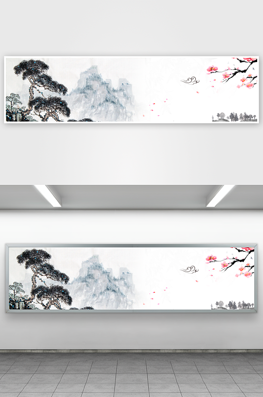 中国风水墨意境背景模板-众图网