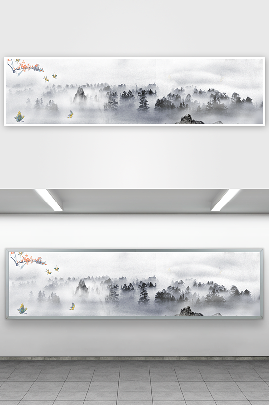 中国风水墨意境背景模板-众图网