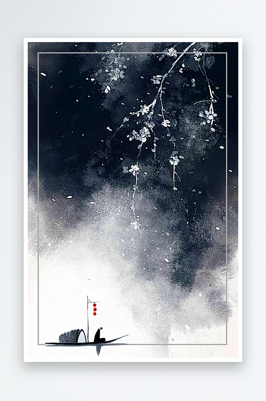 中国风水墨海报背景素材-众图网