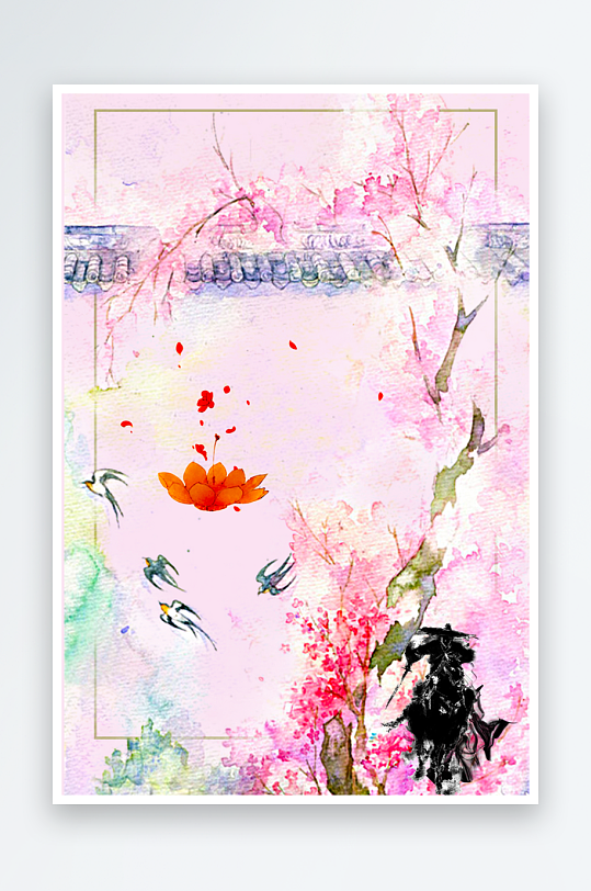 中国风水墨海报背景素材-众图网