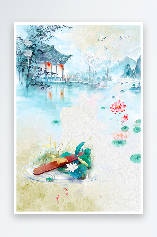 中国风水墨海报背景素材-众图网