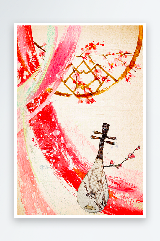 中国风水墨海报背景素材-众图网