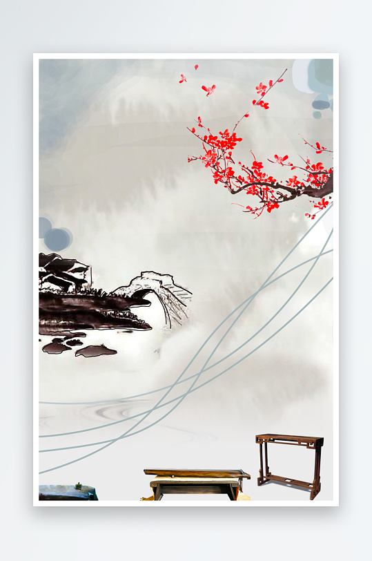 中国风水墨海报背景-众图网