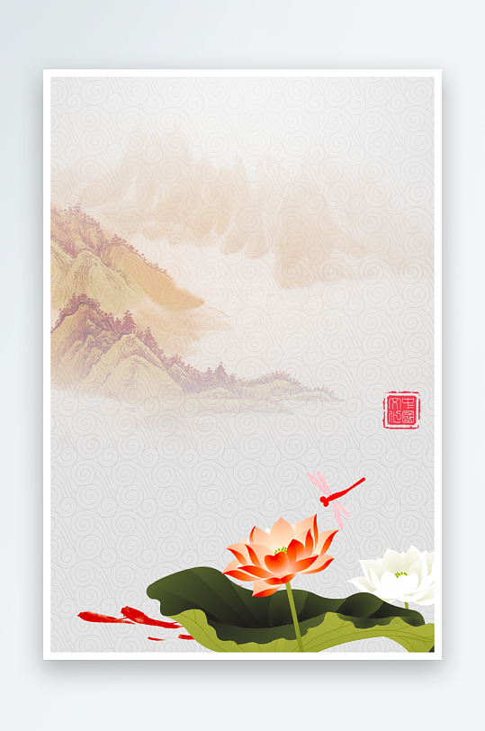 中国风水墨海报背景模板-众图网