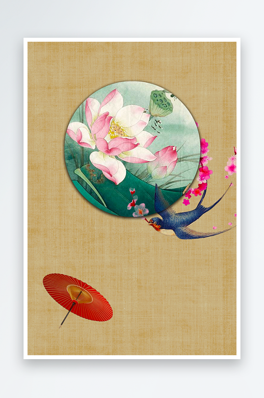 中国风水墨海报背景模板-众图网