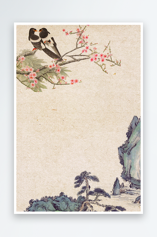 中国风水墨海报背景模板-众图网