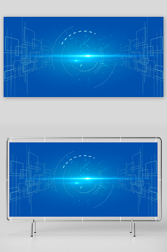蓝色科技背景素材-众图网