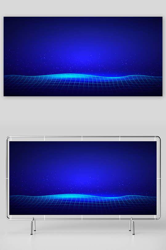 蓝色科技背景素材-众图网