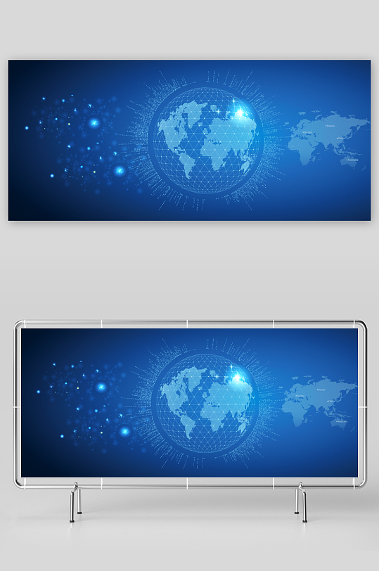 蓝色科技背景素材-众图网