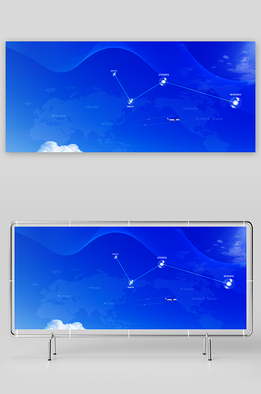 蓝色科技背景素材-众图网