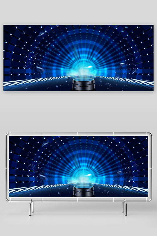蓝色科技背景素材-众图网