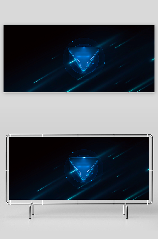 蓝色科技背景模版素材-众图网