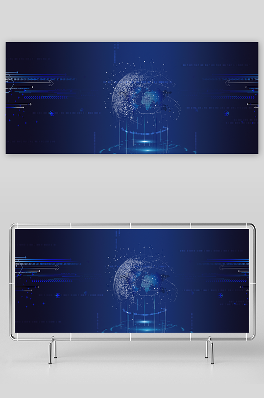 蓝色科技背景模版素材-众图网