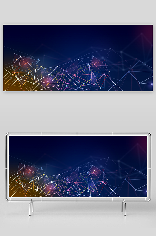 蓝色科技背景模版素材-众图网