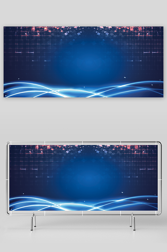 蓝色科技背景模版素材-众图网