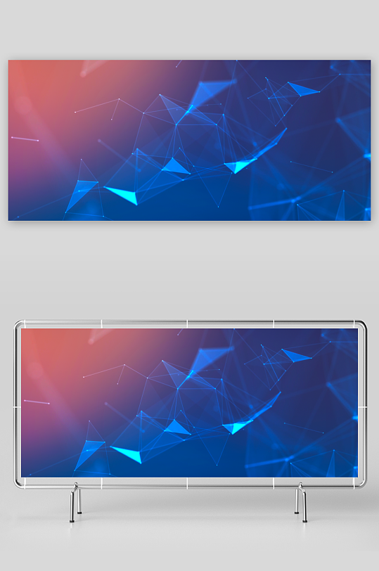 蓝色科技背景模版素材-众图网