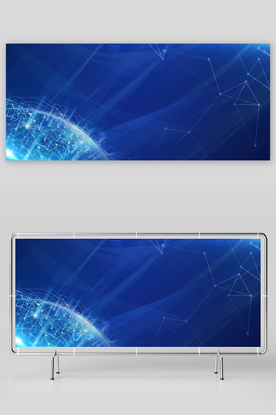 蓝色科技背景模版素材-众图网