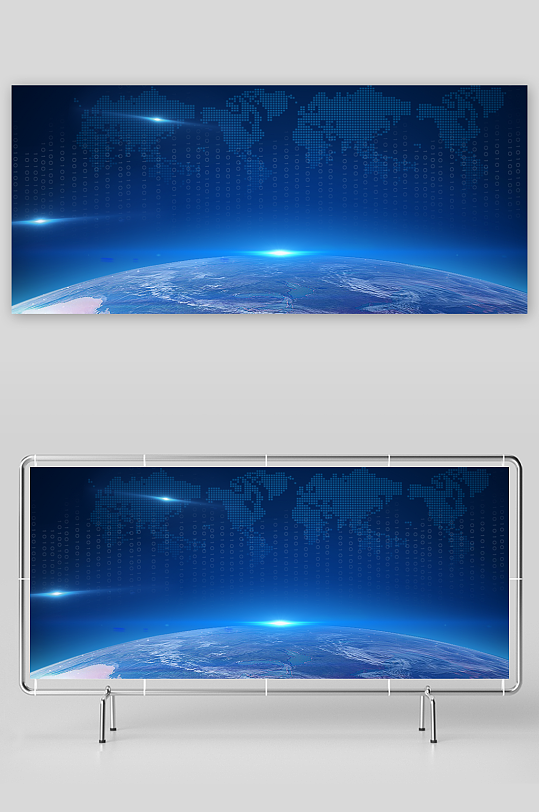 蓝色科技背景模版素材-众图网