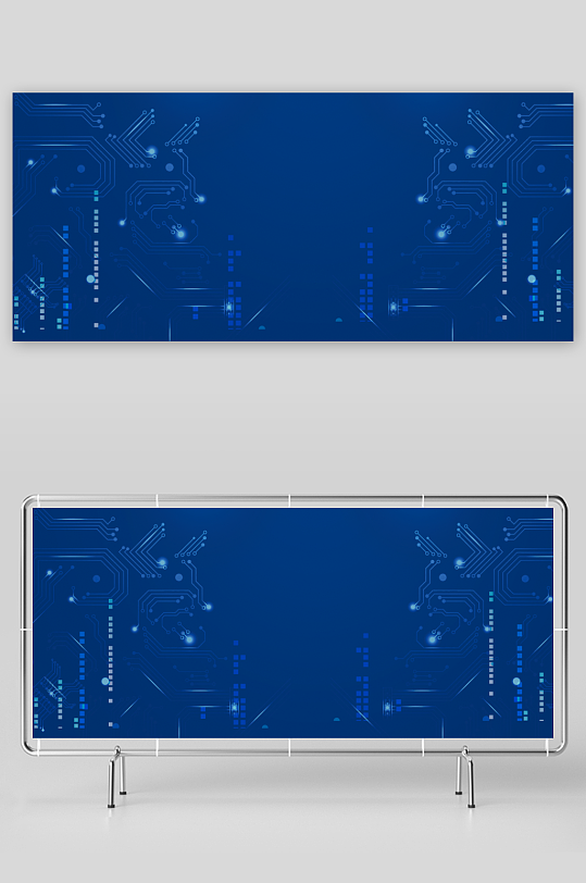 蓝色科技背景模版素材-众图网