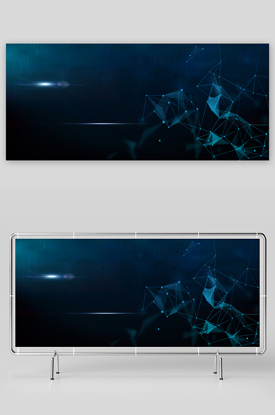 蓝色科技背景模版-众图网