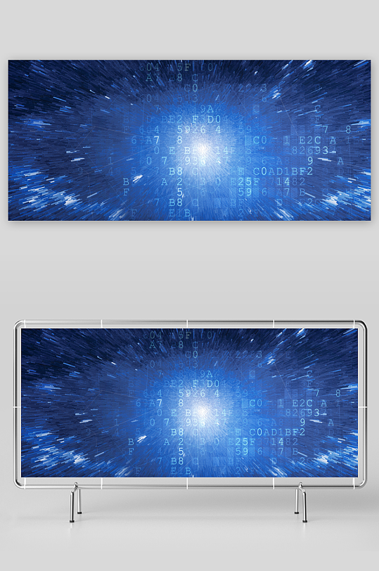蓝色科技背景模版-众图网