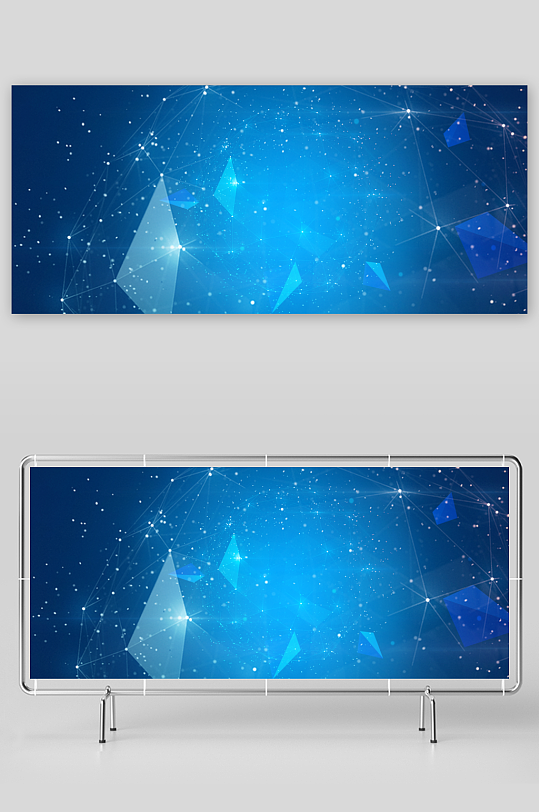 蓝色科技背景模版-众图网